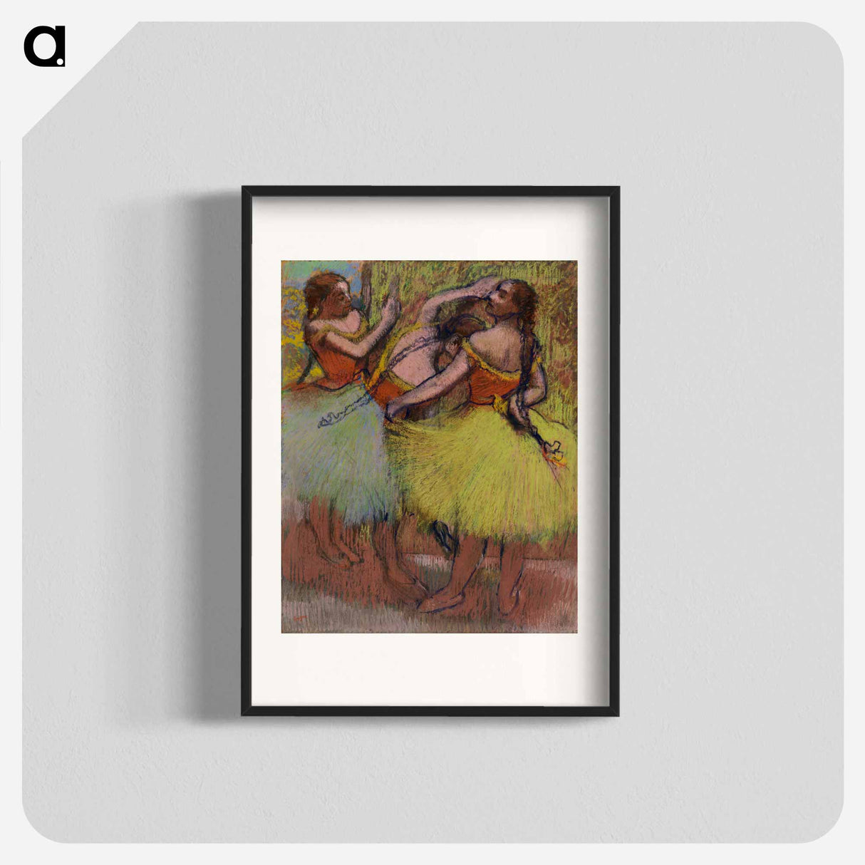 Three Dancers with Hair in Braids - Edgar Degas Poster.