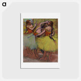 アートポストカード-Three Dancers with Hair in Braids - エドガー ドガ Postcard.