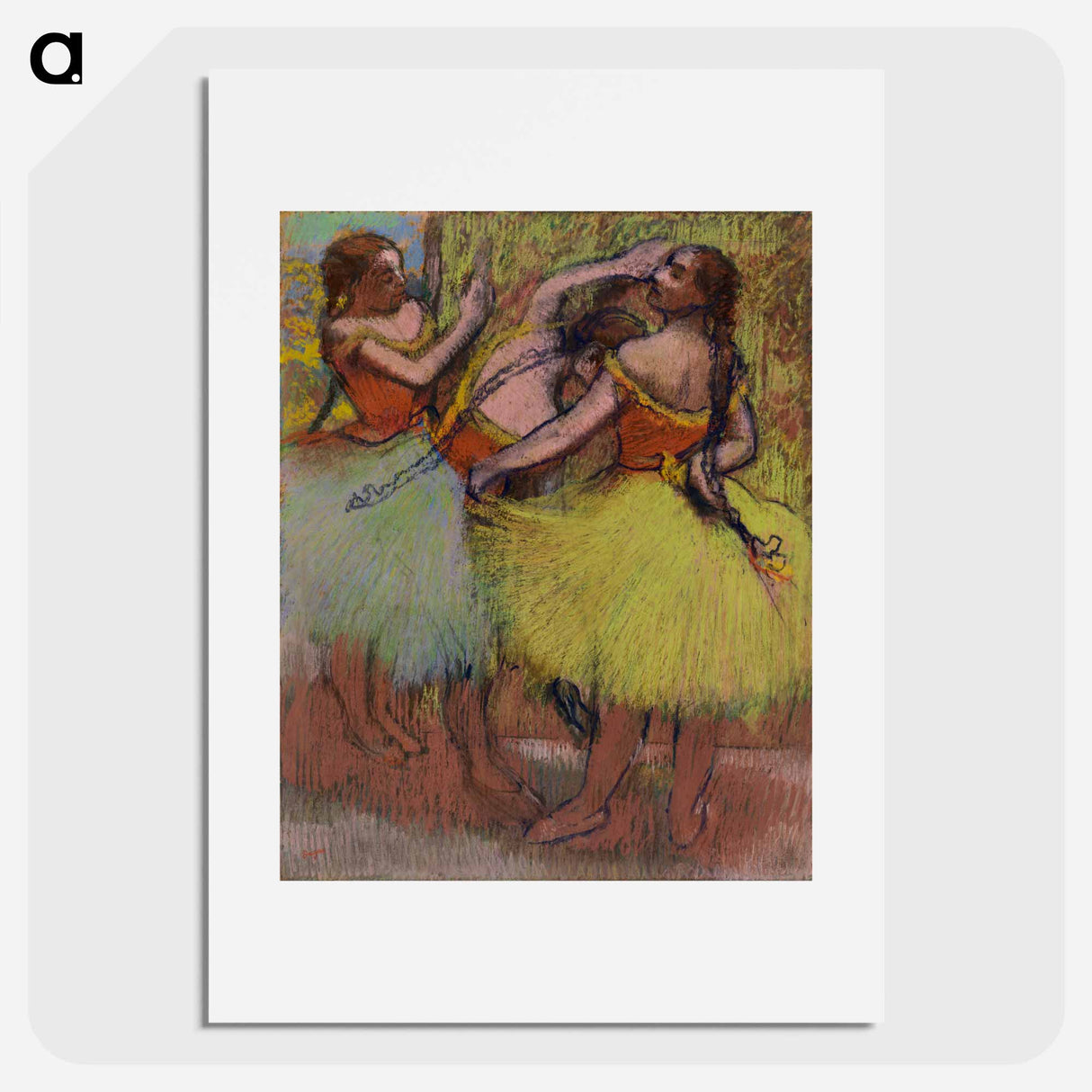 Three Dancers with Hair in Braids - Edgar Degas Poster.