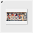 アートポストカード-Quest for the Holy Grail Tapestries: Panel 1: Knights of the Round Table Summoned to the Quest by the Strange Damsel - エドワード バーン ジョーンズ Postcard.
