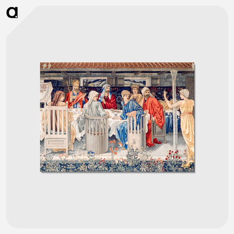 アートポストカード-Quest for the Holy Grail Tapestries: Panel 1: Knights of the Round Table Summoned to the Quest by the Strange Damsel - エドワード バーン ジョーンズ Postcard.