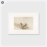 アートポストカード-The Very Skilful Student of Falces, Wrapped in his Cape, Tricks the Bull with the Play of his Body - フランシスコ デ ゴヤ Postcard.