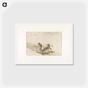 アートポストカード-The Very Skilful Student of Falces, Wrapped in his Cape, Tricks the Bull with the Play of his Body - フランシスコ デ ゴヤ Postcard.