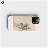 The Very Skilful Student of Falces, Wrapped in his Cape, Tricks the Bull with the Play of his Body - フランシスコ デ ゴヤ Phone Case.