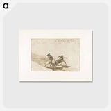 アートポストカード-The Very Skilful Student of Falces, Wrapped in his Cape, Tricks the Bull with the Play of his Body - フランシスコ デ ゴヤ Postcard.