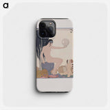 Seated woman and cherub - ジョルジュ バルビエ Phone Case.