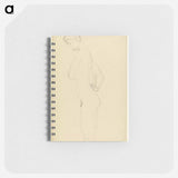 Standing female nude in profile to the left - グスタフ クリムト Memo.