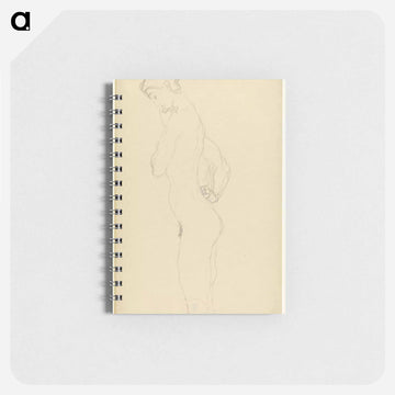 Standing female nude in profile to the left - グスタフ クリムト Memo.