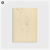 アートポストカード-Standing female nude in profile to the left - グスタフ クリムト Postcard.