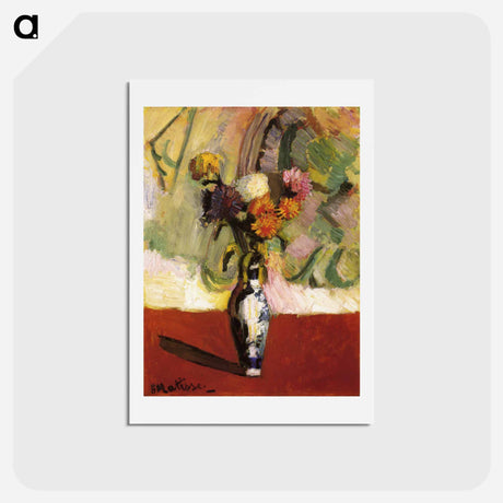アートポストカード-Chrysanthemums in a Chinese Vase - アンリ マティス Postcard.