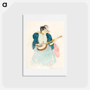 アートポストカード-The Banjo Lesson - メアリー カサット Postcard.