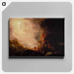 アートパネル-The Pilgrim of the Cross at the End of His Journey (part of the series The Cross and the World) - トーマス コール Canvas.