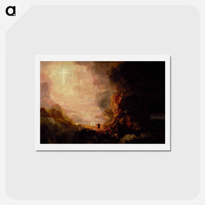アートポストカード-The Pilgrim of the Cross at the End of His Journey (part of the series The Cross and the World) - トーマス コール Postcard.