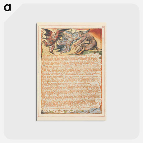 アートポストカード-Jerusalem, Plate 30, "And the Two that escaped...." - ウィリアム ブレイク Postcard.