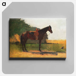 アートパネル-Saddle Horse in Farm Yard - ウィンスロー ホーマー Canvas.