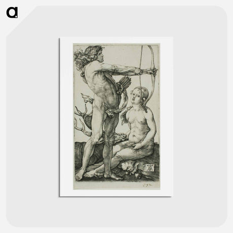 アートポストカード-Apollo and Diana - アルブレヒト デューラー Postcard.