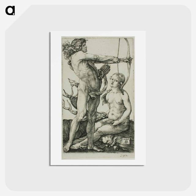 アートポストカード-Apollo and Diana - アルブレヒト デューラー Postcard.