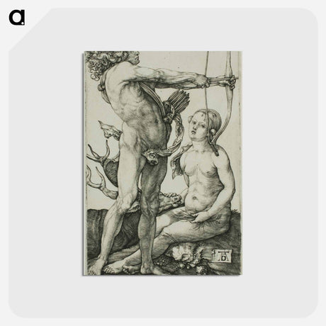 アートポストカード-Apollo and Diana - アルブレヒト デューラー Postcard.