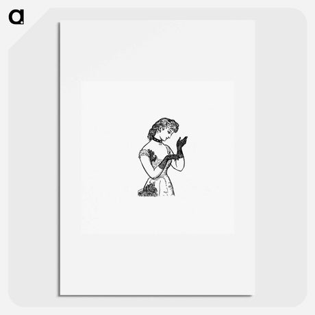 アートポスター-Vintage Lady with Gloves
 - 大英図書館 Poster.