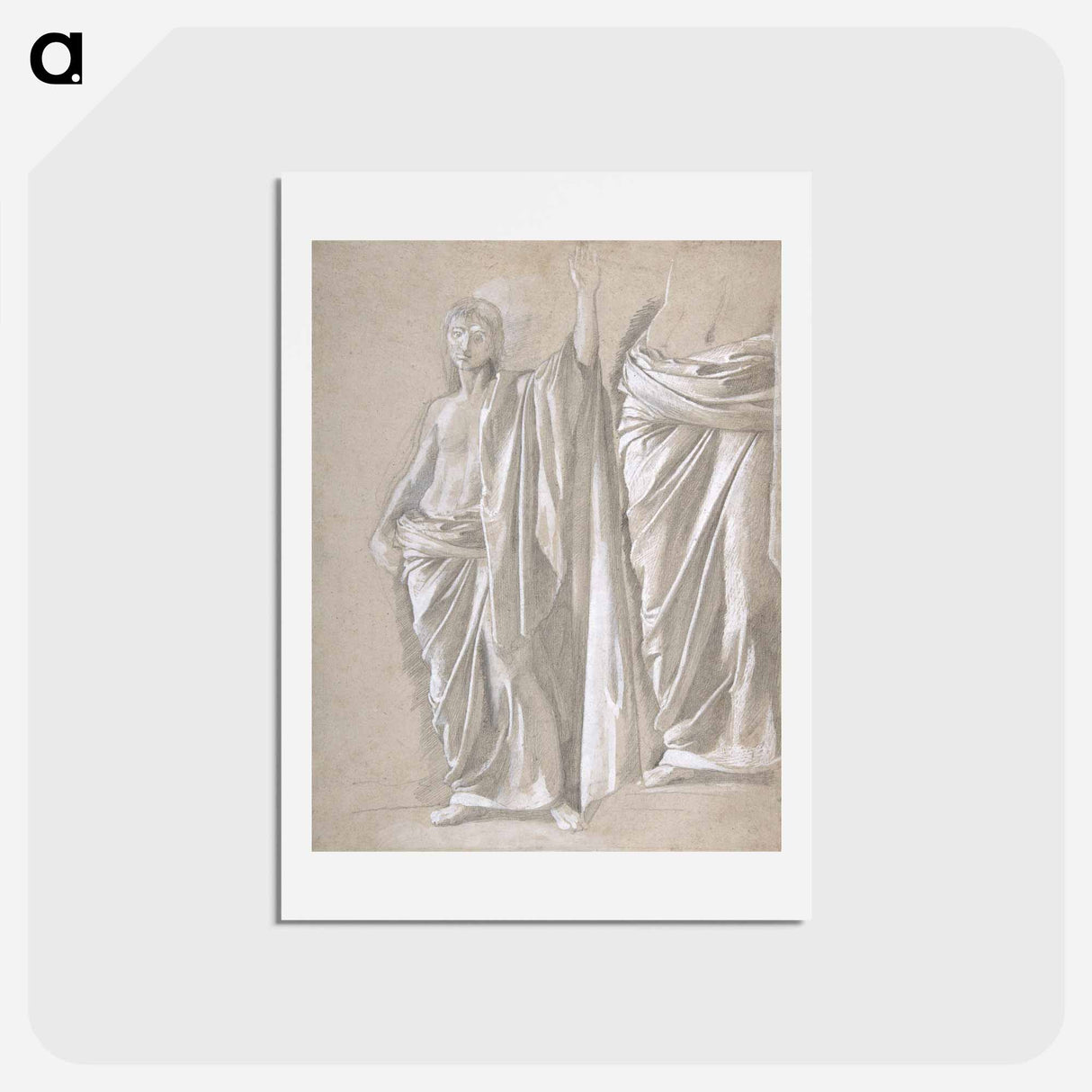 アートポストカード-Study of a Draped Figure - エドガー ドガ Postcard.