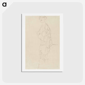 アートポストカード-Standing Woman - グスタフ クリムト Postcard.