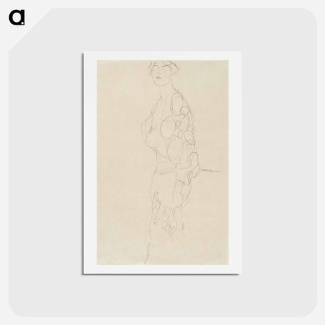 アートポストカード-Standing Woman - グスタフ クリムト Postcard.