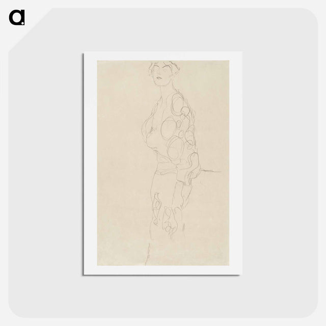 アートポストカード-Standing Woman - グスタフ クリムト Postcard.