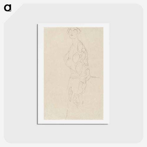 Standing Woman - グスタフ クリムト Postcard.
