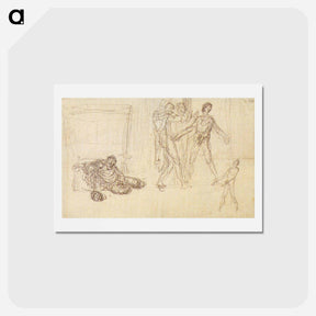アートポストカード-The Drunkeness Of Noah - ジャン フランソワ ミレー Postcard.