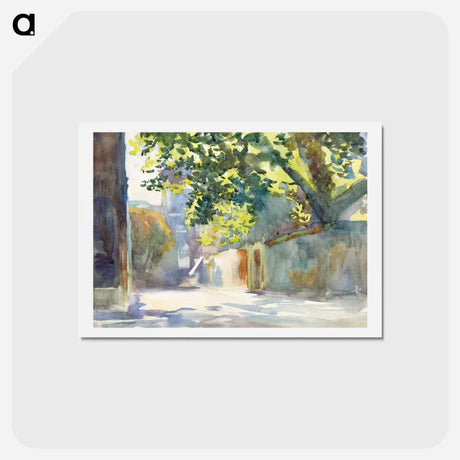 アートポストカード-Sunlit Wall Under a Tree - ジョン シンガー サージェント Postcard.