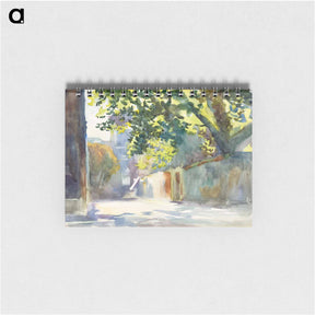 アートメモ帳-Sunlit Wall Under a Tree - ジョン シンガー サージェント Memo.