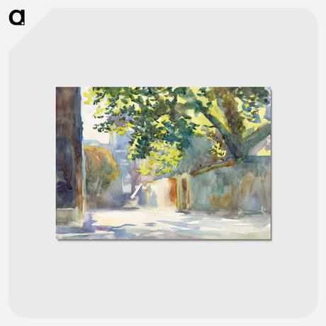 アートポストカード-Sunlit Wall Under a Tree - ジョン シンガー サージェント Postcard.