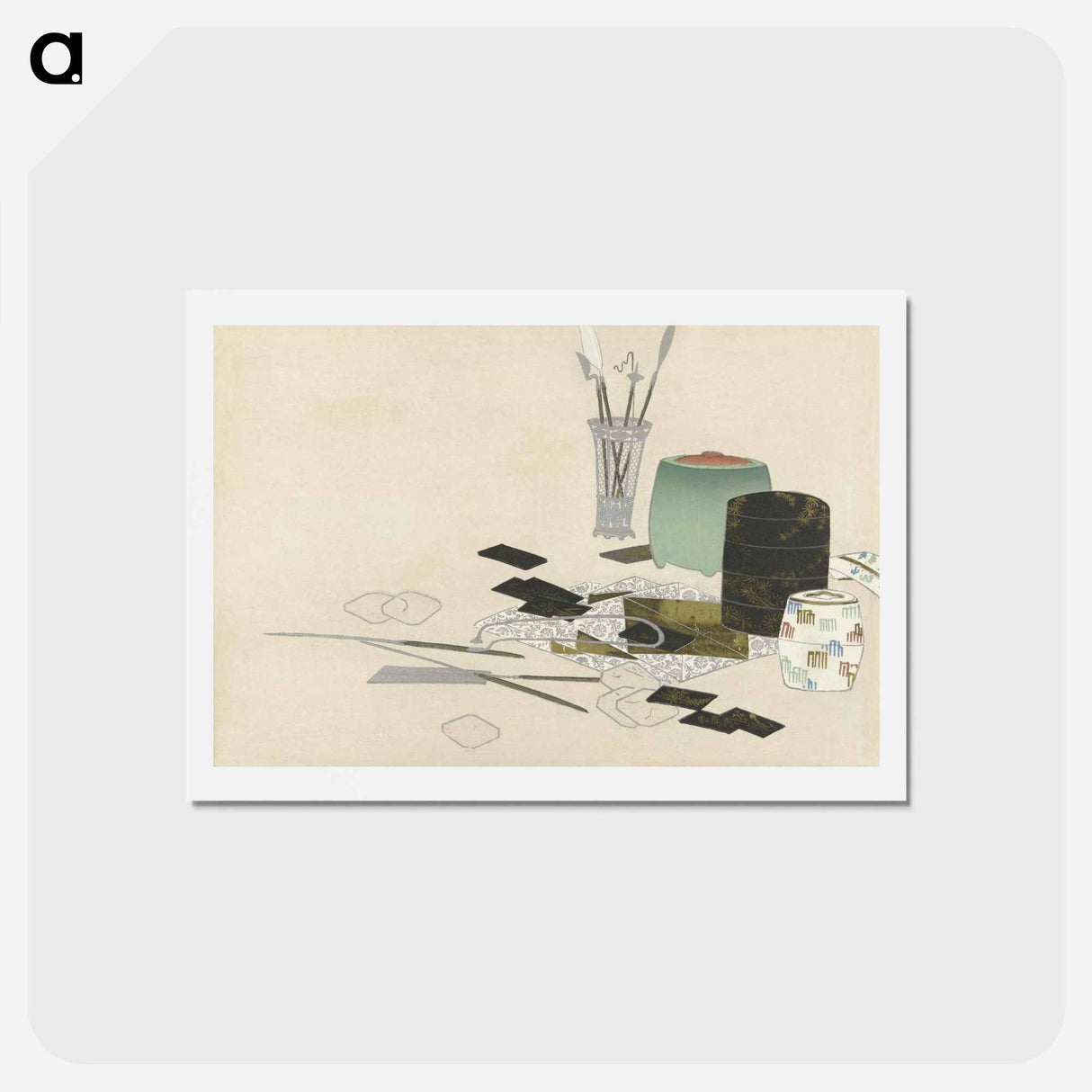 アートポストカード-Flowers of a Hundred Generations - 神坂 雪佳 Postcard.