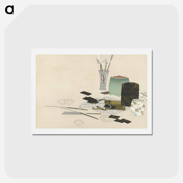 アートポストカード-Flowers of a Hundred Generations - 神坂 雪佳 Postcard.