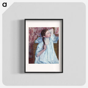 アートポスター-Girl Arranging Her Hair - メアリー カサット Poster.