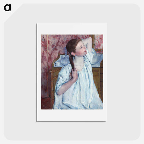 アートポストカード-Girl Arranging Her Hair - メアリー カサット Postcard.