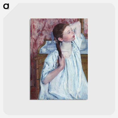 アートポストカード-Girl Arranging Her Hair - メアリー カサット Postcard.