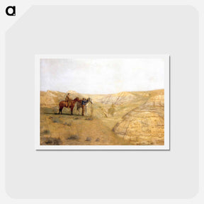 アートポストカード-Painting Cowboys in the Bad Lands - トーマス エイキンズ Postcard.