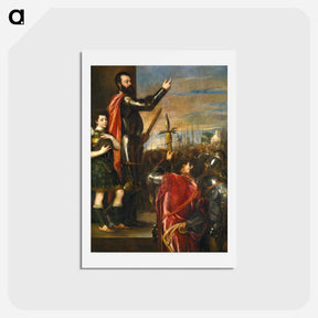 アートポストカード-The Marchese del Vasto Addressing his Troops - ティツィアーノ ヴェチェッリオ Postcard.