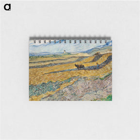 アートメモ帳-Enclosed Field with Ploughman - フィンセント ファン ゴッホ Memo.
