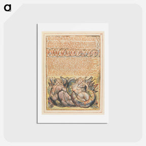 アートポストカード-Jerusalem, Plate 75, "And Rahab Babylon the Great" - ウィリアム ブレイク Postcard.