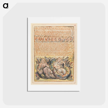 アートポストカード-Jerusalem, Plate 75, "And Rahab Babylon the Great" - ウィリアム ブレイク Postcard.