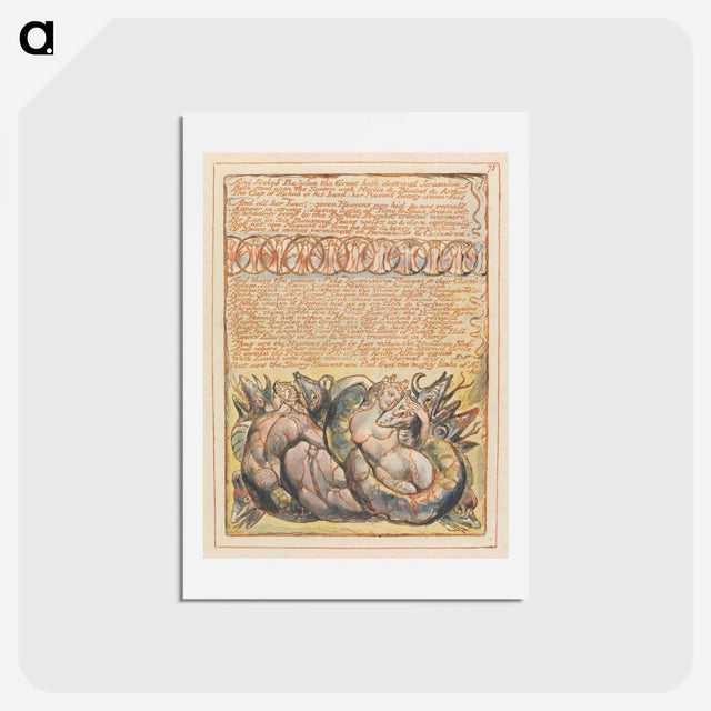 アートポストカード-Jerusalem, Plate 75, "And Rahab Babylon the Great" - ウィリアム ブレイク Postcard.