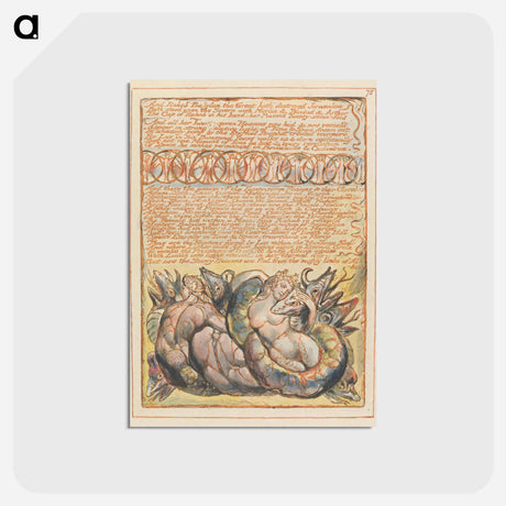 アートポストカード-Jerusalem, Plate 75, "And Rahab Babylon the Great" - ウィリアム ブレイク Postcard.