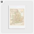 アートポストカード-A new map of England - アンティーク地図 Postcard.