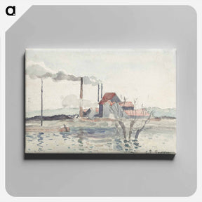 アートパネル-Factory on the Oise at Pontoise - カミーユ ピサロ Canvas.