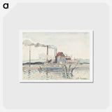 アートポストカード-Factory on the Oise at Pontoise - カミーユ ピサロ Postcard.
