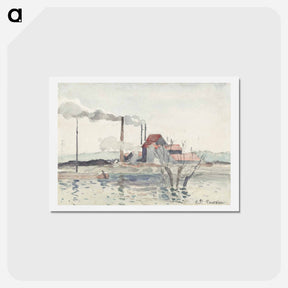 アートポストカード-Factory on the Oise at Pontoise - カミーユ ピサロ Postcard.