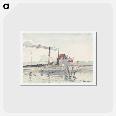アートポストカード-Factory on the Oise at Pontoise - カミーユ ピサロ Postcard.