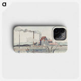 Factory on the Oise at Pontoise - カミーユ ピサロ Phone Case.